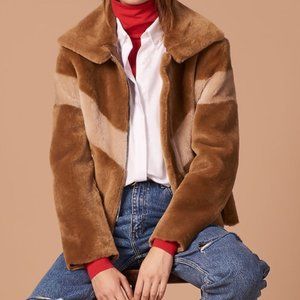 SANDRO Cropped Sheepskin Jacket NWT